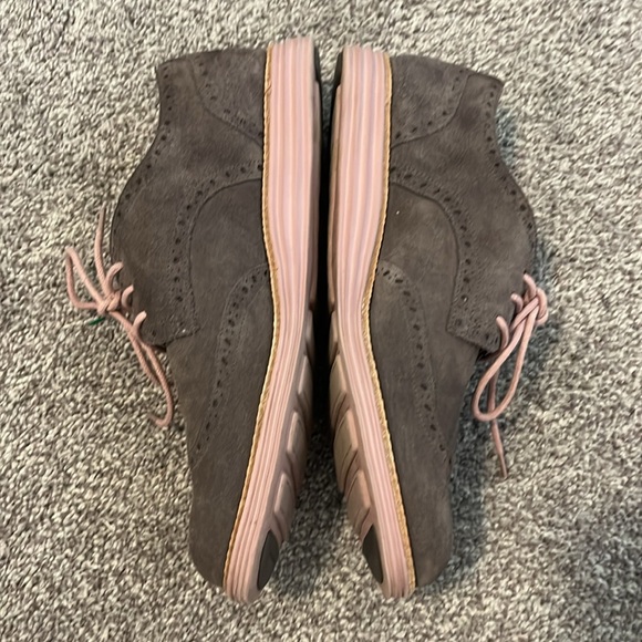 Cole Haan womens Gray Light Purple Suede Lunargrand Sneakers size 9B - Picture 6 of 9